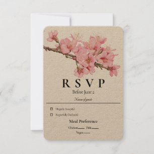 cartão RSVP de primavera cherry blosom