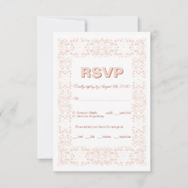 Cartão RSVP de rendas rosa elegante personalizado 