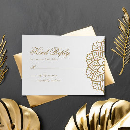 Cartão RSVP de Resposta ao Casamento de Mandala Do