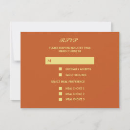Cartão RSVP de Resposta de Casamento de Rosa Terra
