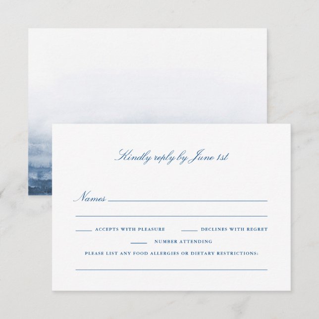 Cartão RSVP de Restrições Dietéticas - Deer Isle M (Frente/Verso)