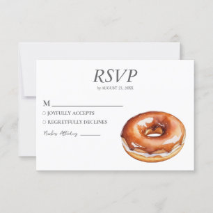 Cartão RSVP de Rosquinha de Aquarela Casamento Doc