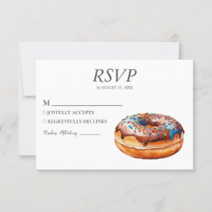 Cartão RSVP de Rosquinha de Aquarela Casamento Doc