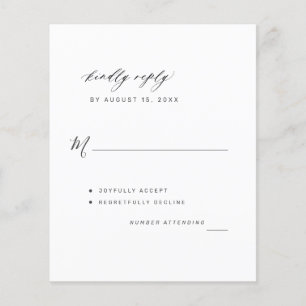 Cartão RSVP de script de casamento FOTO de orçamen