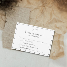 Cartão RSVP de Seleção de Aliança de Casamento Mon