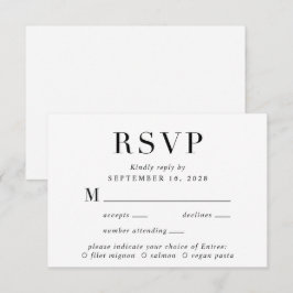 Cartão RSVP de Seleção de Casamento Clássico Elega