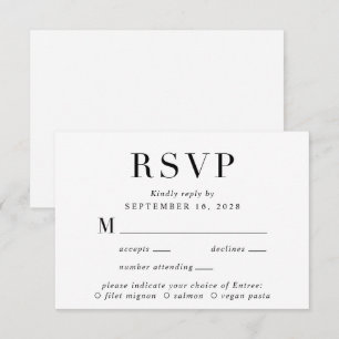 Cartão RSVP de Seleção de Casamento Clássico Elega