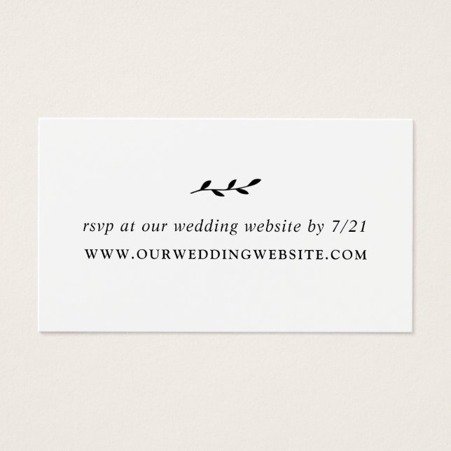 Cartão RSVP de Site de Casamento (Frente)
