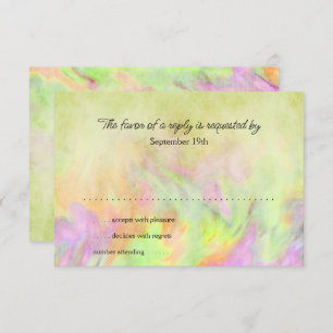 Cartão RSVP de Verde limão Bat Mitzvah Tie Dye