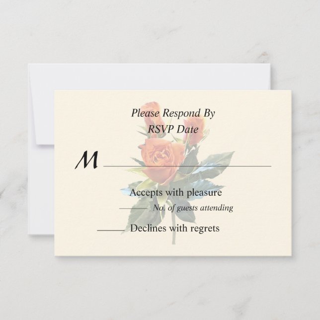 Cartão RSVP Delicar Laranja Rosebuds (Frente)
