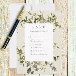 Cartão RSVP Delicate Boho Greenery Wedding