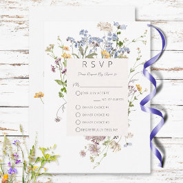 Cartão RSVP Delicate Boho Wildflower White 3 Janto