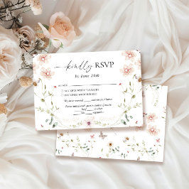 Cartão RSVP Delicate Wildflower Wedding