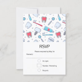 Cartão RSVP Dentes e Ferramentas Padrão dentário