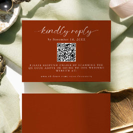 Cartão RSVP Depois de Casar, o Código QR Mínimo responde genti
