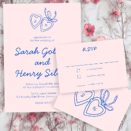 Cartão RSVP Desenho PERSONALIZADO da Porta do Coração Whimsica