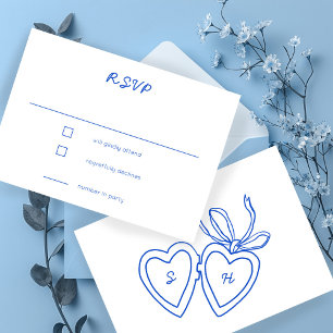 Cartão RSVP Desenho PERSONALIZADO da Porta do Coração Whimsica