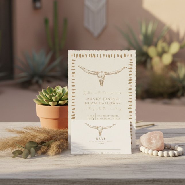 Cartão RSVP Desert Boho Cowboy Wedding (Desert Boho Cowboy Wedding RSVP Card)