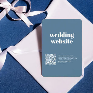 Cartão RSVP Desi do Código de Foto e QR do Casal Azul Pastel M