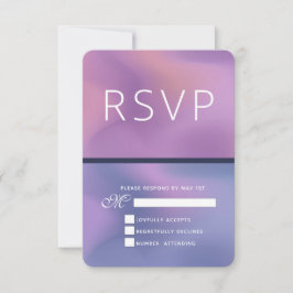 Cartão RSVP Design abstrato roxo e rosado moderno