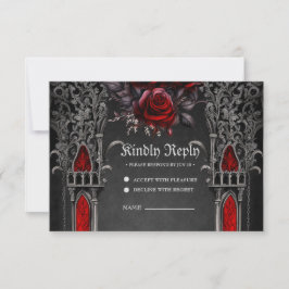 Cartão RSVP Design de casamento gótico e maravilhoso.