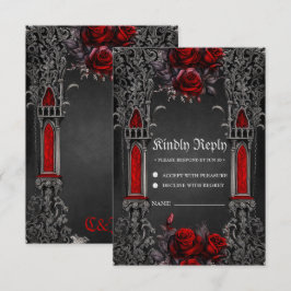 Cartão RSVP Design de casamento gótico e maravilhoso.