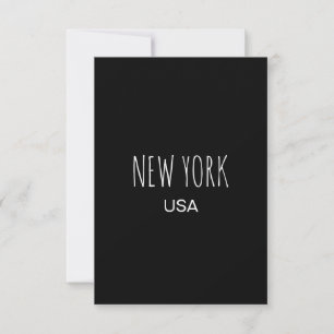Cartão RSVP Design de Tipografia Minimalista Nova York EUA