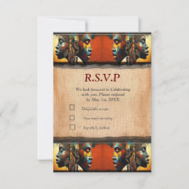 Cartão RSVP Design moderno egípcio, islâmico, árabe e africano