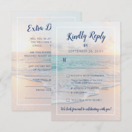 Cartão RSVP Destino da Praia Detalhes do Encanamento do Oceano