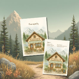 Cartão RSVP Destino do casamento do Monograma da Montanha Russ