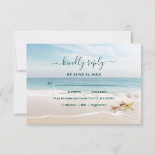 Cartão RSVP Destino Romântico Casamento na Praia de Kauai Estr