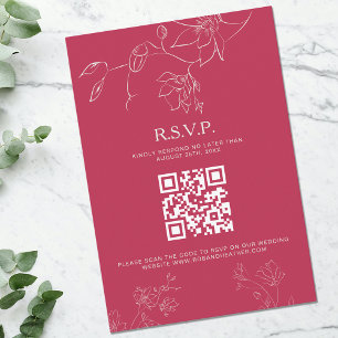 Cartão RSVP Detalhe de Casamento Botânico Floral de Boho Rosa 