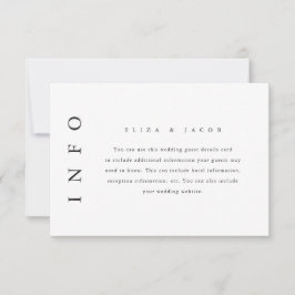 Cartão RSVP Detalhe de Convidado de Casamento Mínimo Preto Ele
