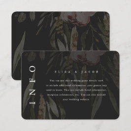 Cartão RSVP Detalhe do Convidado de Casamento Floral Preto Ele