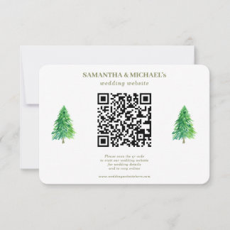 Cartão RSVP Detalhe do Site de Casamento Qr Floral da Árvore d