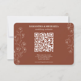 Cartão RSVP Detalhe do Site de Casamento Qr Floral Minúsculo T