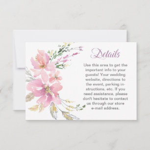 Cartão RSVP Detalhe floral do casamento da aguarela