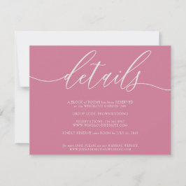 Cartão RSVP Detalhes Assinatura Simples Rosa