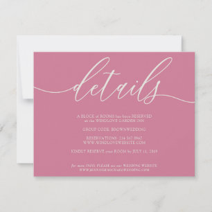 Cartão RSVP Detalhes Assinatura Simples Rosa