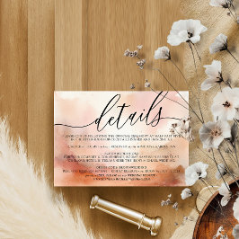 Cartão RSVP Detalhes Casamento Aquarela Dourado Rosa Elegante