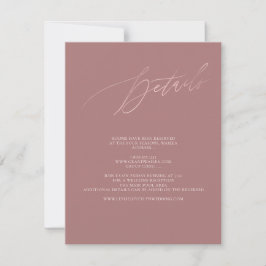 Cartão RSVP Detalhes Chic ArtsApp Caligrafia em Rosa Dourado F