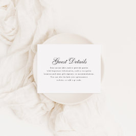 Cartão RSVP Detalhes da Quinceanera da Caligrafia Branca de Ci