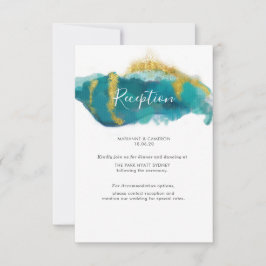 Cartão RSVP Detalhes da Recepção de casamento de aquarela do o