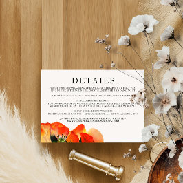 Cartão RSVP Detalhes de Acomodação da Poppy Casamento Verde