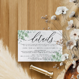 Cartão RSVP Detalhes de Acomodação de Casamento Eucalipto Mode