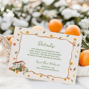 Cartão RSVP Detalhes de Casamento de Citros Italianos Imaginos