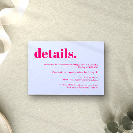 Cartão RSVP detalhes de casamento rosa lilás simples