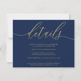 Cartão RSVP Detalhes de Casamento Simples Minimalista Azul Dou