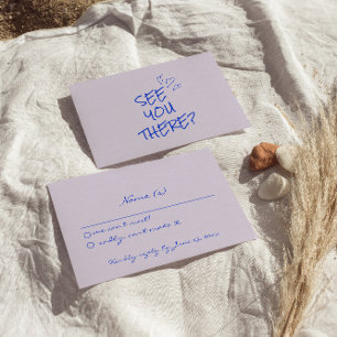 Cartão RSVP Detalhes do Casamento Colorido Retro Funky Escrito