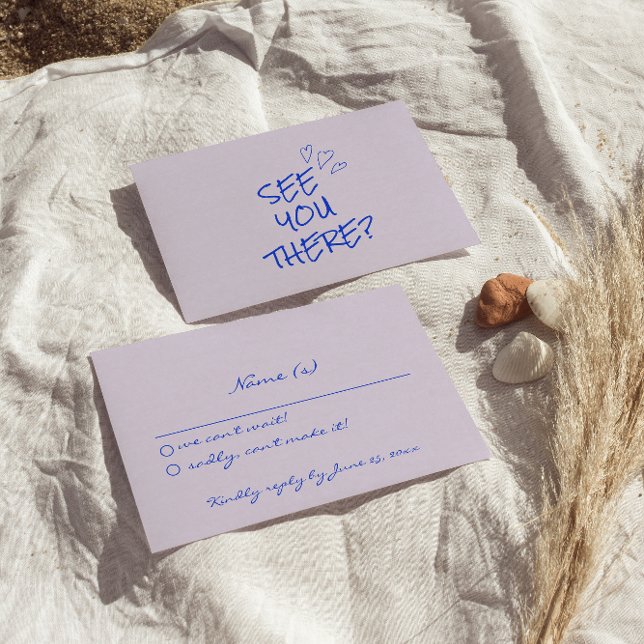 Cartão RSVP Detalhes do Casamento Colorido Retro Funky Escrito (Criador carregado)